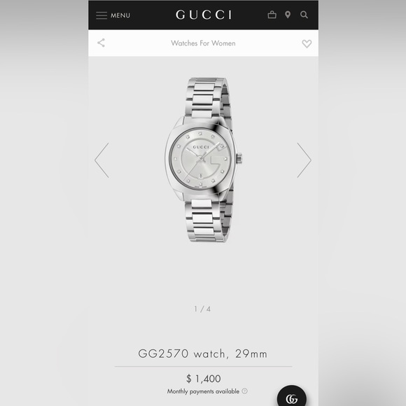 Gucci Diamond Watch GG2570 Silver - Picture 1 of 4